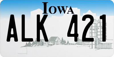 IA license plate ALK421