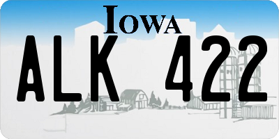 IA license plate ALK422