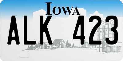 IA license plate ALK423