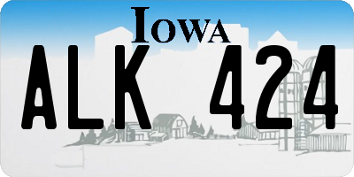 IA license plate ALK424