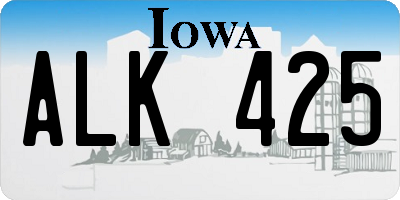 IA license plate ALK425