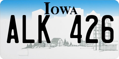 IA license plate ALK426
