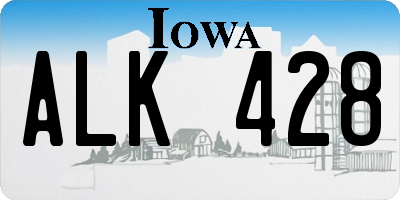 IA license plate ALK428