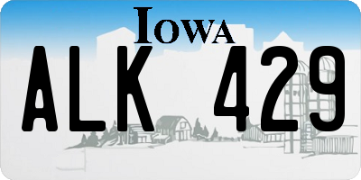 IA license plate ALK429