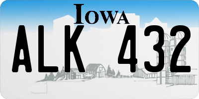 IA license plate ALK432
