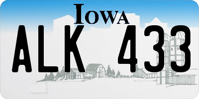IA license plate ALK433