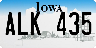 IA license plate ALK435