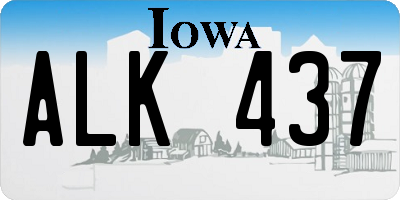 IA license plate ALK437