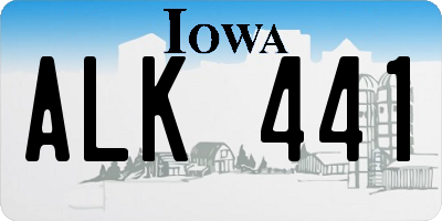 IA license plate ALK441