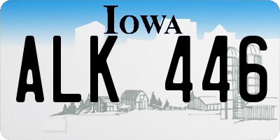 IA license plate ALK446