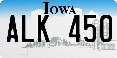 IA license plate ALK450