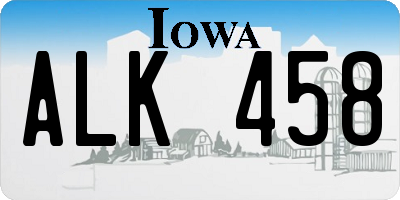 IA license plate ALK458