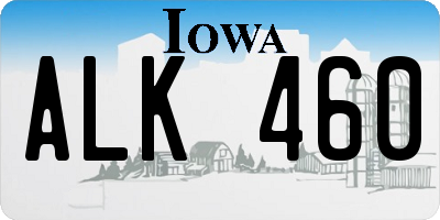 IA license plate ALK460