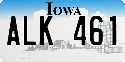 IA license plate ALK461