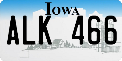 IA license plate ALK466