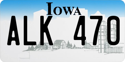 IA license plate ALK470