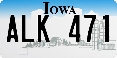 IA license plate ALK471