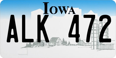 IA license plate ALK472