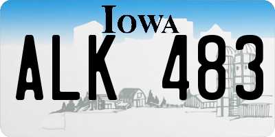 IA license plate ALK483