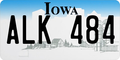 IA license plate ALK484