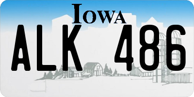 IA license plate ALK486