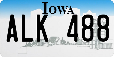 IA license plate ALK488