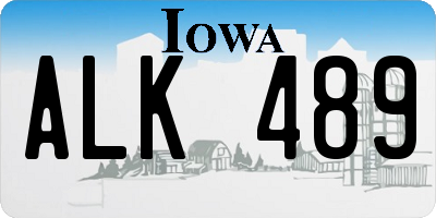 IA license plate ALK489