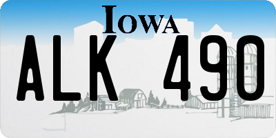 IA license plate ALK490
