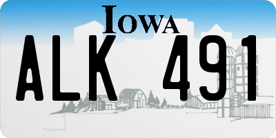 IA license plate ALK491