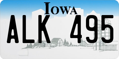 IA license plate ALK495