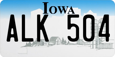 IA license plate ALK504