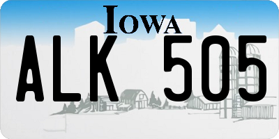 IA license plate ALK505