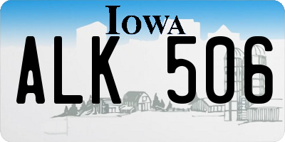 IA license plate ALK506