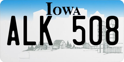 IA license plate ALK508