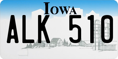 IA license plate ALK510