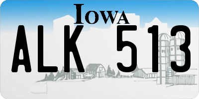IA license plate ALK513