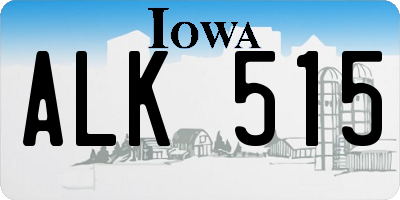 IA license plate ALK515