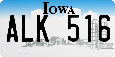 IA license plate ALK516