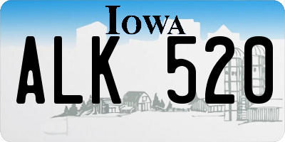 IA license plate ALK520