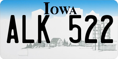 IA license plate ALK522