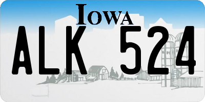 IA license plate ALK524