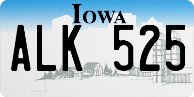 IA license plate ALK525