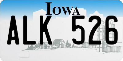 IA license plate ALK526