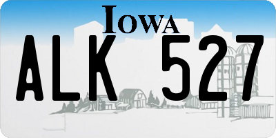 IA license plate ALK527