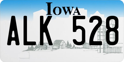IA license plate ALK528