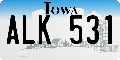 IA license plate ALK531
