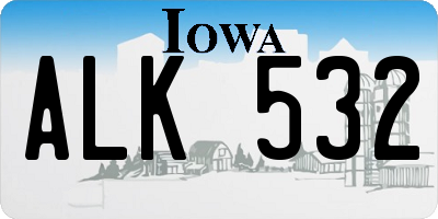 IA license plate ALK532