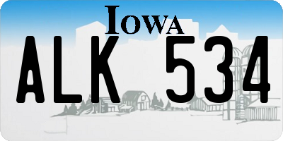 IA license plate ALK534