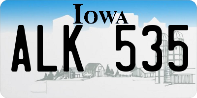 IA license plate ALK535