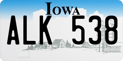 IA license plate ALK538